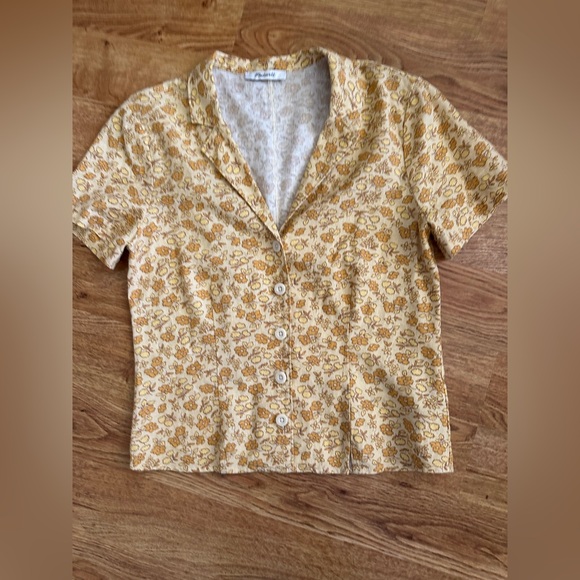 Madewell Tops - MADEWELL Floral Linen Blend Top S